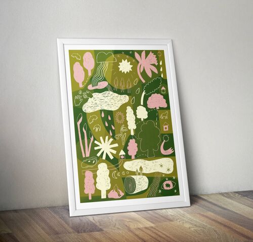 Interconnection Illustrated Print, Mindful Nature Print
