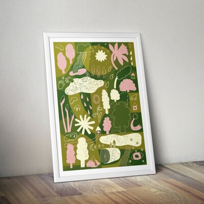 Interconnection Illustrated Print, Mindful Nature Print