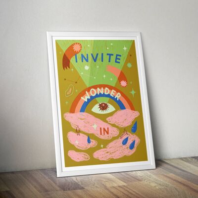 Invitez Wonder In Art Print, Mindful Positive Dreamy Wall Art