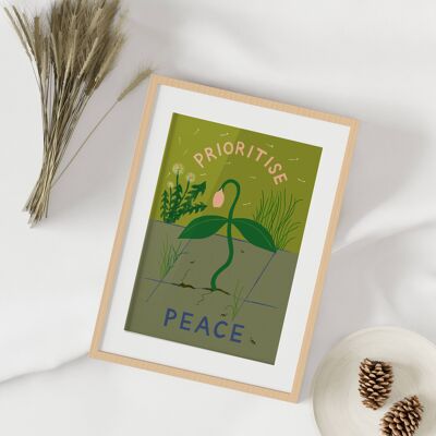 Prioritise Peace Print, Mindful Wellbeing Wall Art