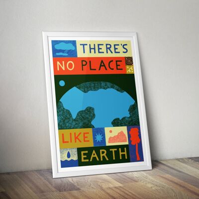 There's No Place Like Earth Print, Eco Climate Wall Art