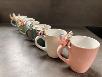 Tasses à café - Mug - Céramique - Céramique -Funny Clowns - Mug - Ensemble de 6 - Tasse à café - cadeau parfait - fait main - Céramique colorée - clown 1