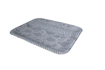 Plateau S plat simili cuir gris 1