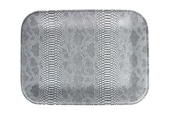 Plateau S plat simili cuir gris 3