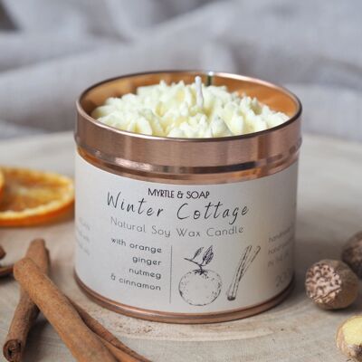 Myrtle & Soap WINTER COTTAGE hand-poured natural soy wax candle
