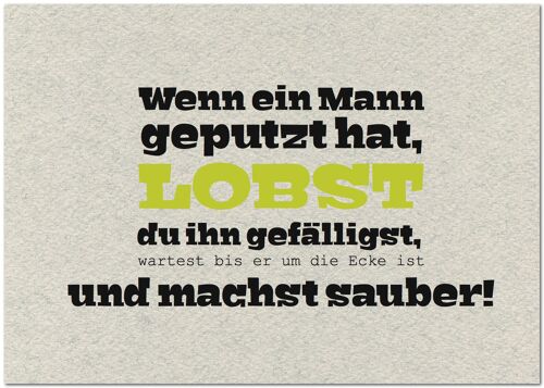 Postkarte "Männer loben"