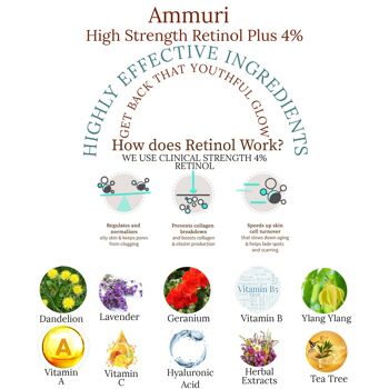 Ammuri (4% de rétinol) Sérum au rétinol haute résistance pour le visage Formule anti-âge Sérum pour le visage pour les femmes et les hommes 2