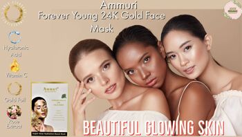 Feuille de masque en soie Ammuri 24k Gold pour la peau Bright & Super Glow Hydratation Boost Anti Age Anti Rides 3
