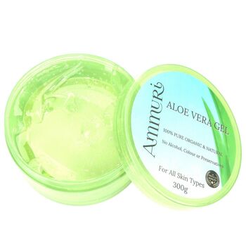 Ammuri Aloe Vera gel 100% pur bio et naturel pour le visage, le corps et les cheveux, Apaisant et hydratant pour tous les types de peau 1 Pack (1x300 g) 3