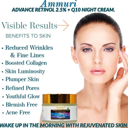 Ammuri Anti Ageing Q10 Cream Anti Aging Retinal 2.5% Active Complex