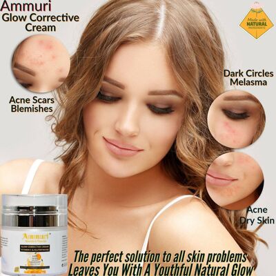 Ammuri Meilleur hydratant correcteur anti-âge Glow avec crème à la vitamine C + crème au glutathion B5 pour le visage et le corps