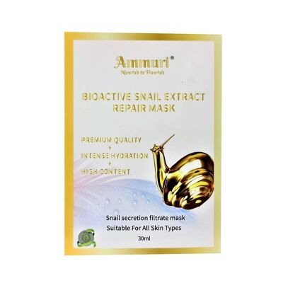 Ammuri BIO ACTIVE SNAIL EXTRACT SILK FACE MASK SHEETS Anti Wrinkle Anti Aging Snail secretion