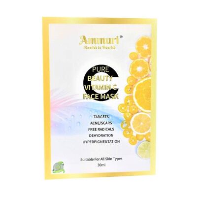 Ammuri Vitamina C Mascarilla Ácido hialurónico Antioxidante Antiedad Antiarrugas