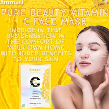 Ammuri Vitamine C Masque facial Acide hyaluronique Antioxydant Anti-âge Anti-rides 3