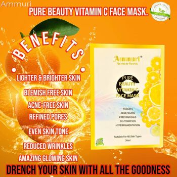 Ammuri Vitamine C Masque facial Acide hyaluronique Antioxydant Anti-âge Anti-rides 4