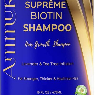 Biotin Champú para la caída del cabello - Champú para el crecimiento del cabello para hombres - Champú para la caída del cabello para mujeres - Champú bloqueador de DHT - Anticaspa - 473 ml