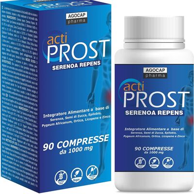 Actiprost prostate supplement, based on Serenoa Repens with Pumpkin Seeds, Pygeum Africanum, Epilobium, Nettle, Lycopene