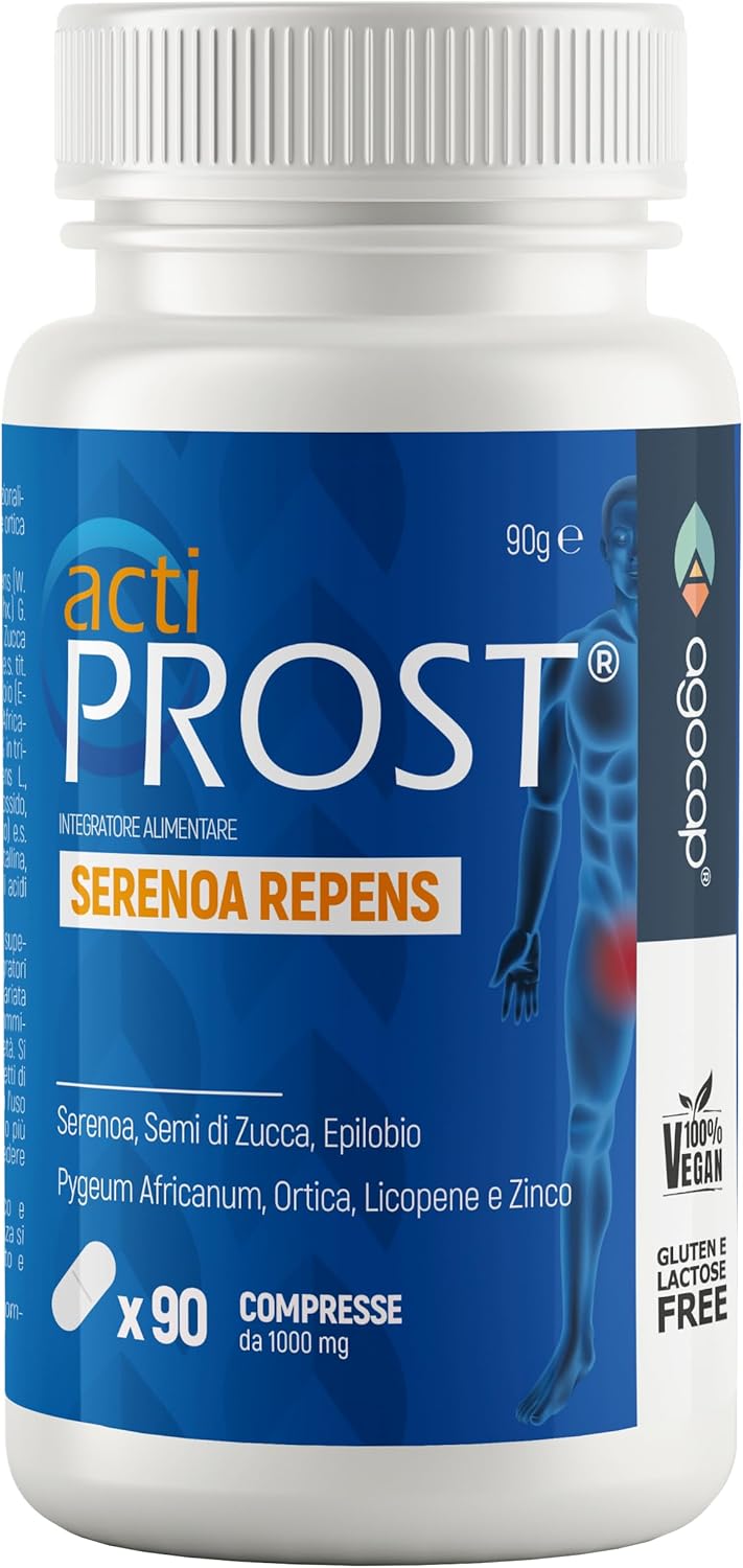 Actiprost prostate supplement, based on Serenoa Repens with Pumpkin Seeds, Pygeum Africanum, Epilobium, Nettle, Lycopene