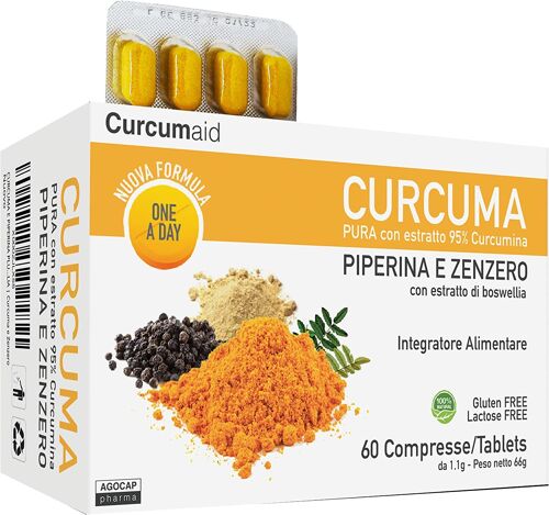 CUrcumaid CURCUMA E PIPERINA PLUS 95% con estratto di Zenzero e Boswellia