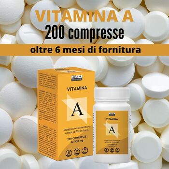 Vitamine A pure, 200 comprimés à haute dose | 1200mcg par comprimé de vitamine A, 4000ui à haute biodisponibilité | Agocap, supplément de vitamine A, fabriqué en Italie 4