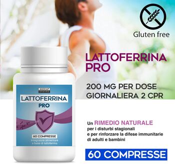 Lactofferrine pure, 60 comprimés | 2 comprimés par jour apportent 200 mg de lactoferrine | Pour le système immunitaire | Suppléments de lactoferrine | Antioxydant stimule les défenses immunitaires, Agocap 2