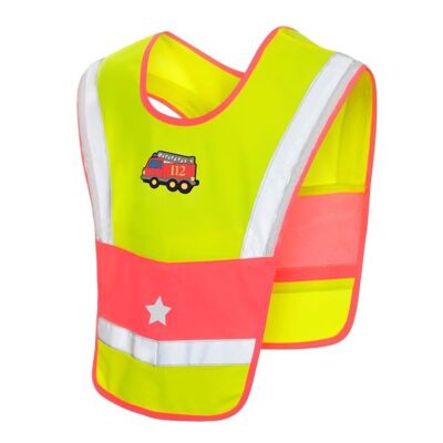 LED Warncape für Kinder - rosa - Feuerwehr