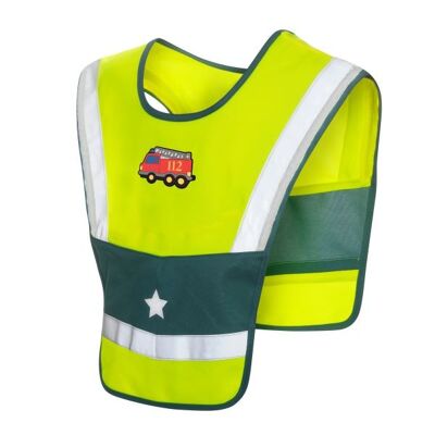 LED Warncape für Kinder - petrol - Feuerwehr