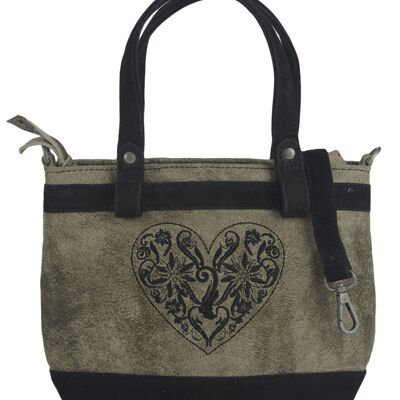 DOMELO traditional bag, leather shoulder bag for Oktoberfest. small dirndl bag handbag with embroidery