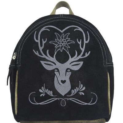 DOMELO traditional bag, leather backpack for Oktoberfest. small dirndl backpack with embroidery