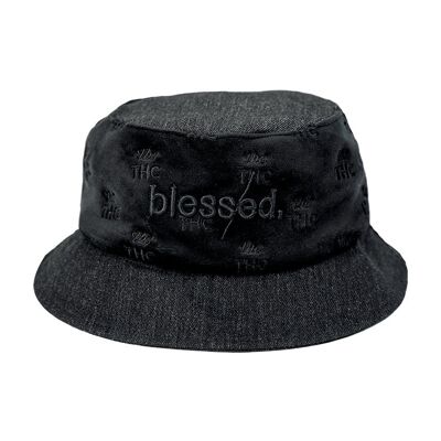 Blessed Everywhere Denim Velour Bucket Hat