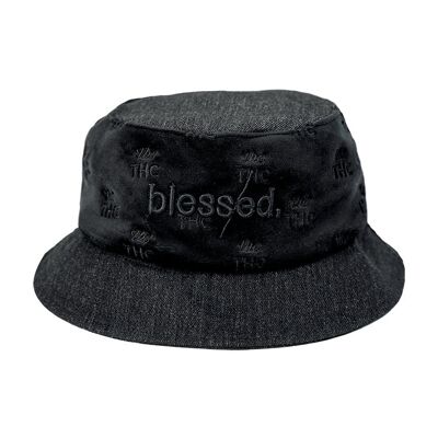 Blessed Everywhere Denim Velor Bucket Hat