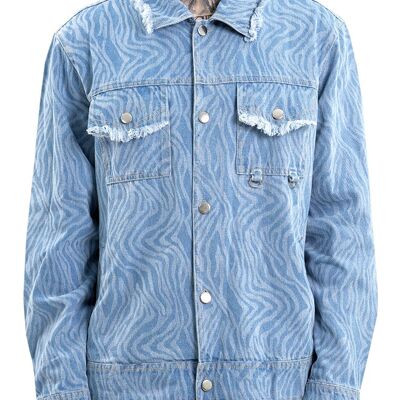 Giacca di jeans con motivo a onde