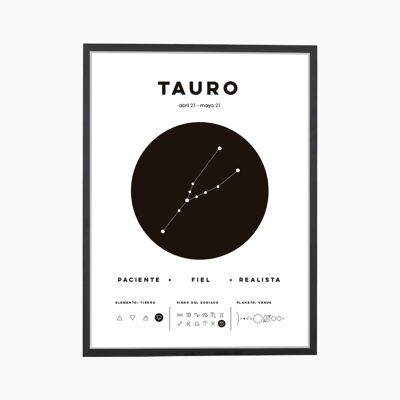 Stampa artistica del segno zodiacale del Toro