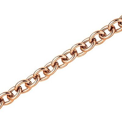 Glamour - bracelet ancre ronde 20cm acier inoxydable - rosé