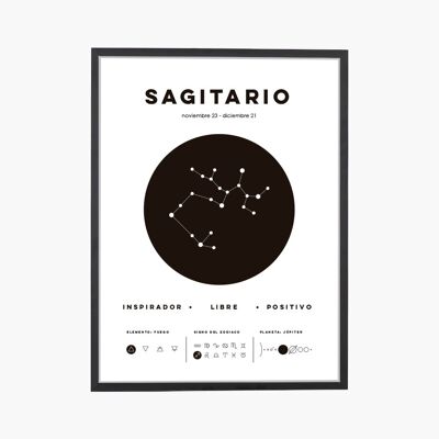 Stampa artistica del segno zodiacale del Sagittario