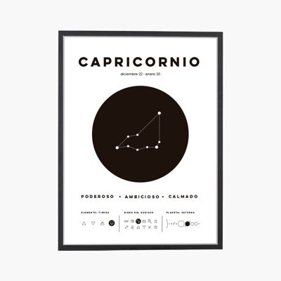 Stampa artistica del segno zodiacale Capricorno