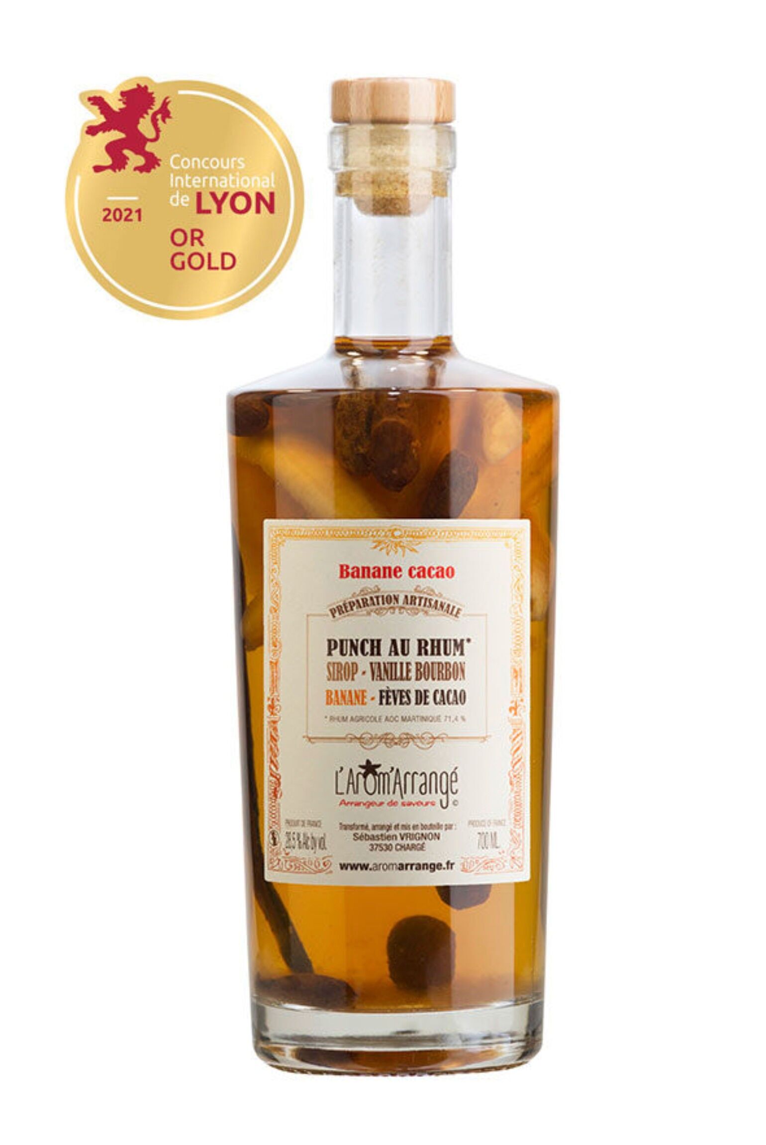 Bananen-Kakao-Rum-Punsch – 70 cl – Handgefertigt in Amboise