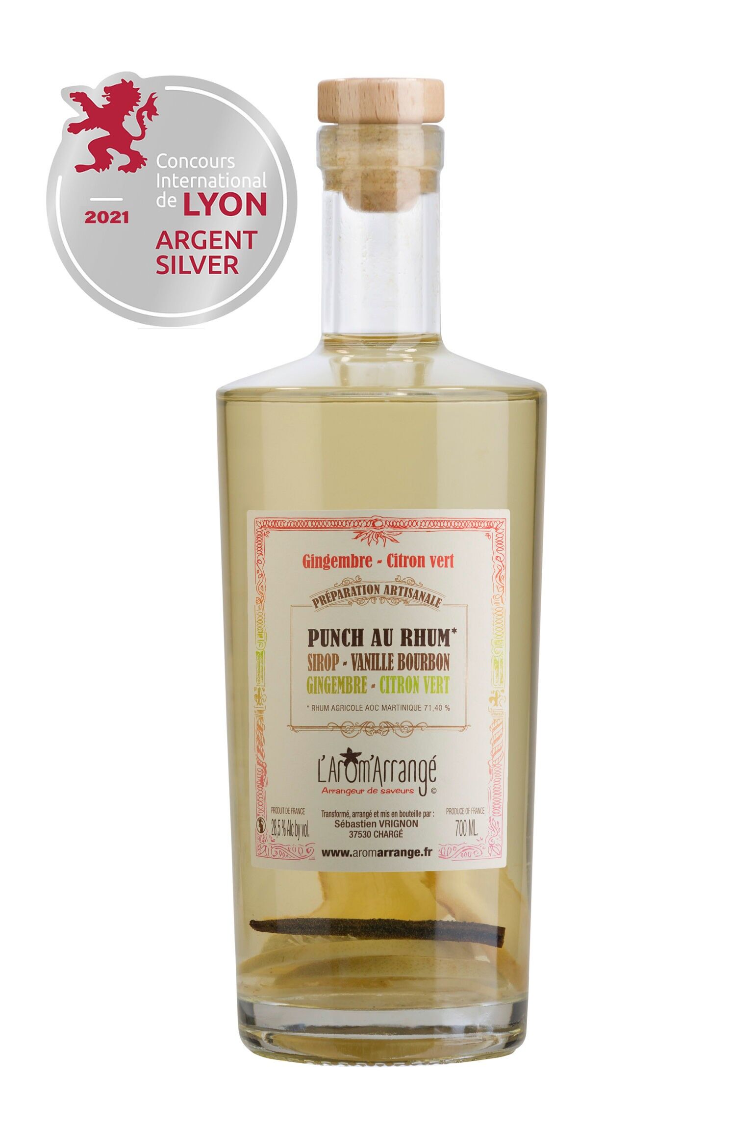 Punch al rum con zenzero e lime – 70 cl – Prodotto artigianalmente ad Amboise