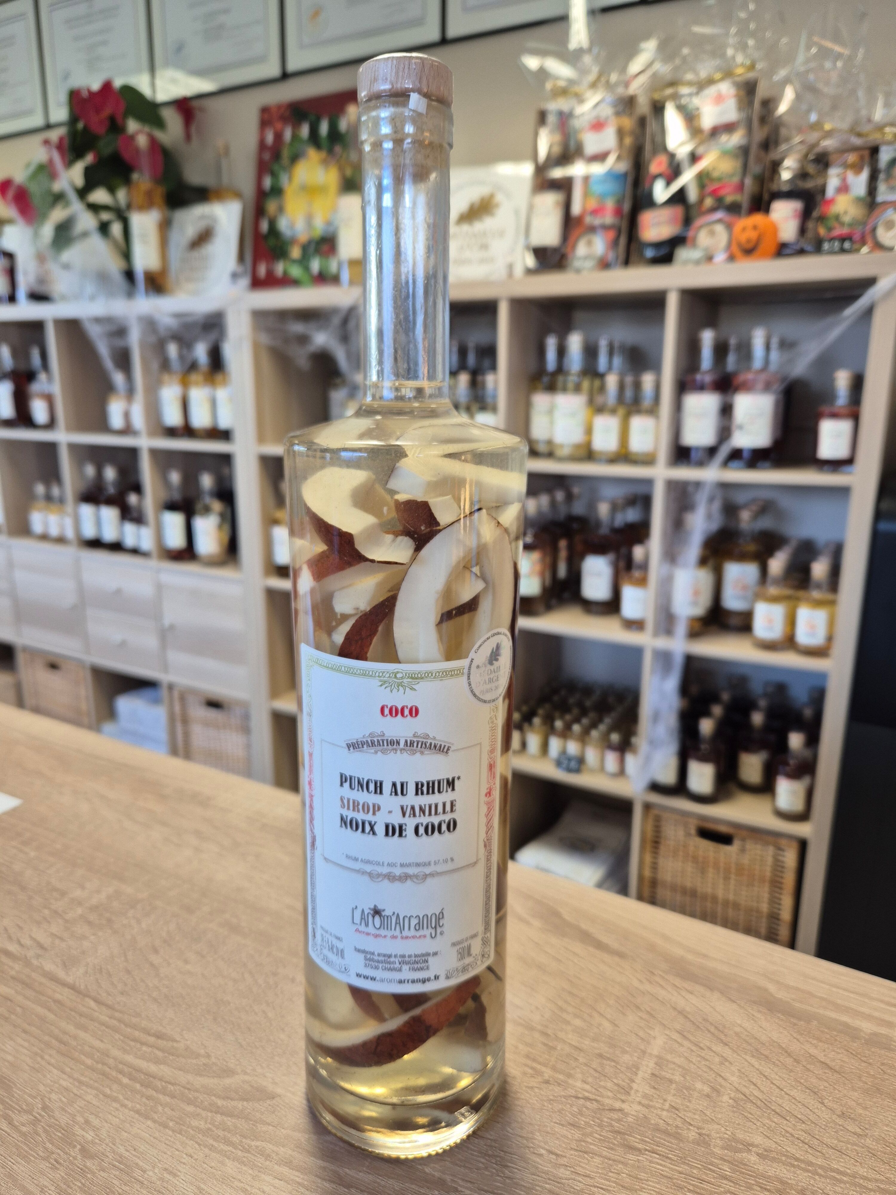 Coconut Rum Punch – 150 cl – Handgefertigt in Amboise – Silbermedaille 2024 – Auszeichnung für Exzellenz 2025