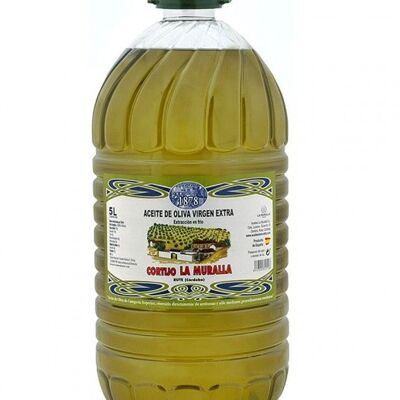 EVOO Cortijo La Muralla - Varietà Hojiblanca - Bottiglia da 5 Litri - Estrazione a Freddo - Oliveto Tradizionale (5L)