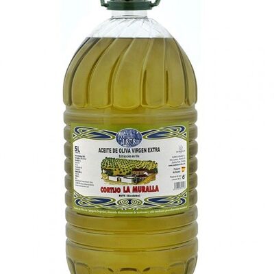EVOO Cortijo La Muralla - Sorte Hojiblanca - 5 Liter Flasche - Kaltextraktion - Traditioneller Olivenhain (5L)