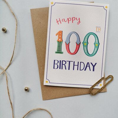 Tarjeta de cumpleaños número 100