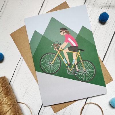 road-cyclist-girl-card-pack-6-black-0