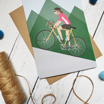 road-cyclist-girl-card-pack-6-black-0
