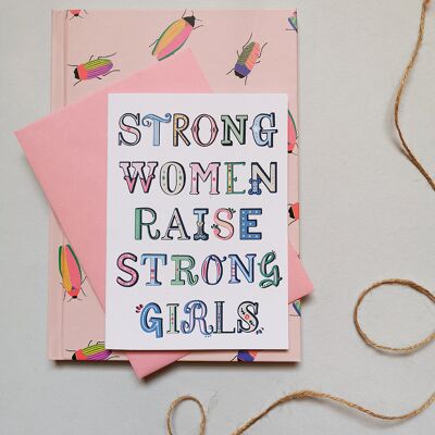 strong-women-raise-strong-girls-card-pack-6-coral/green-1