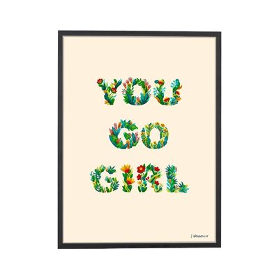 You Go Girl Art Print Cream