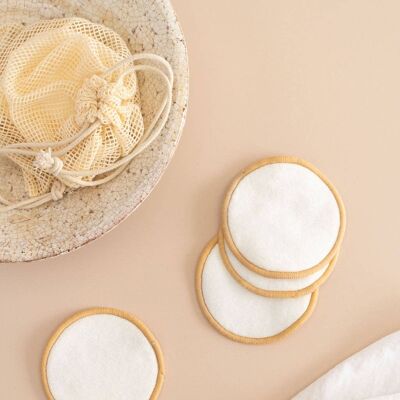 Almohadillas reutilizables de algodón y bambú para el cuidado de la piel (paquete de 7)