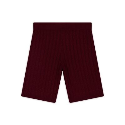 LOPEZ Short torsadé - mélange coton/ laine/ cachemire bordeaux