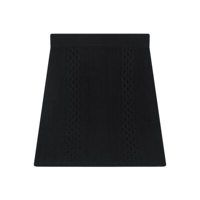 VILLA Mini jupe 8 fils - mélange soie/ coton + cachemire noir