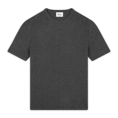 REBEKA T shirt col rond 4 fils 100% cachemire noir chiné